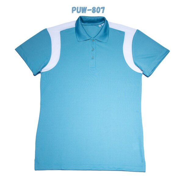 WOMEN'S POLO T-SHIRTS, HIHG QUALITY, WOMEN'S CONTRAST WITH MESH, PREMIUM PERFOR- - Picture 5 of 8